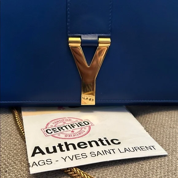 Yves Saint Laurent Y-Linge Clutch/Crossbody Gold Chain bag - Picture 7 of 11